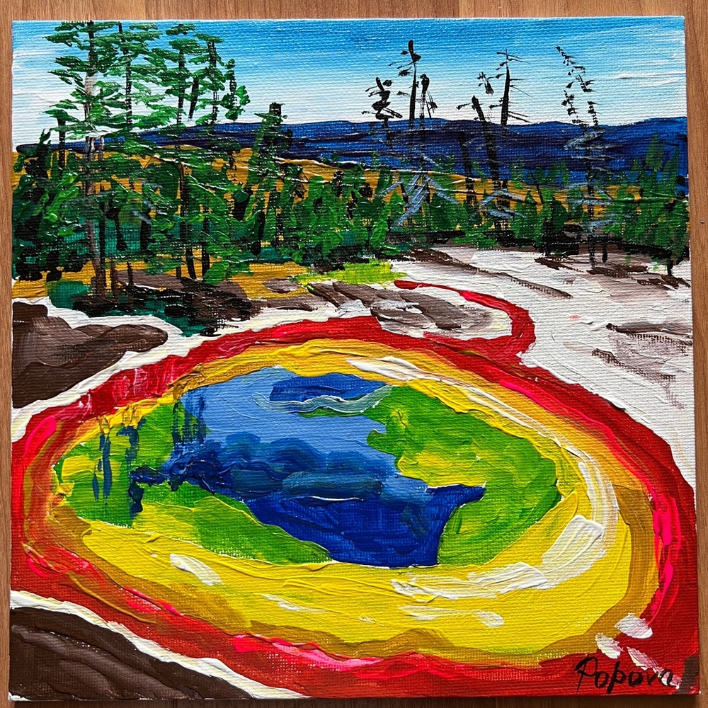 "Yellowstone 3" acrylic painting.